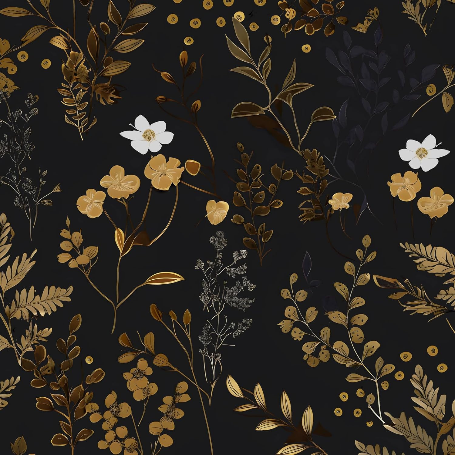 Black Floral Peel and Stick Wallpaper for Stylish Home Decor