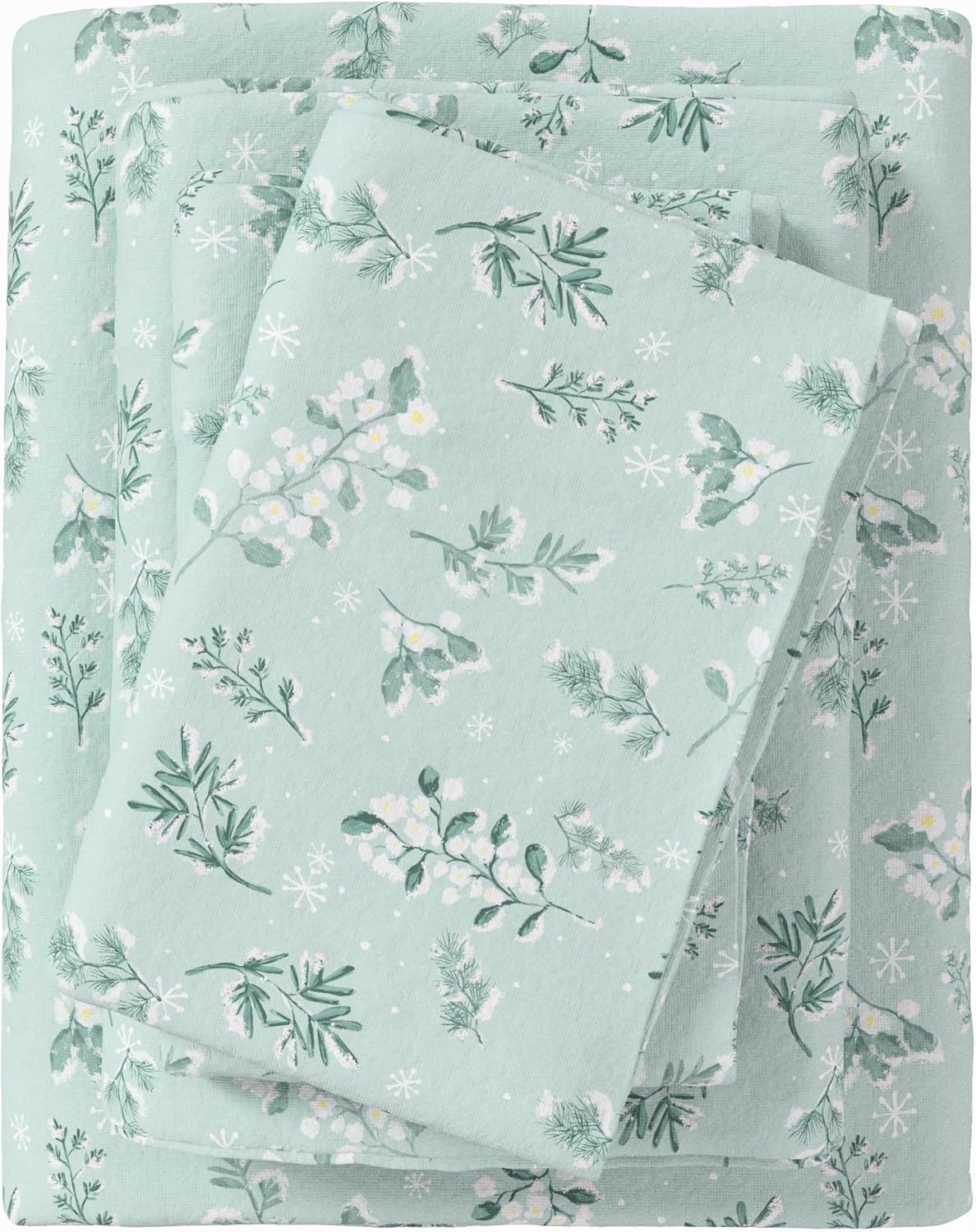 Great Bay Home Flannel Sheet Set Full Size - Cozy Winter Floral