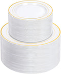 NOCCUR 200PCS Gold Disposable Plates - Heavy Duty for Wedding & Party!