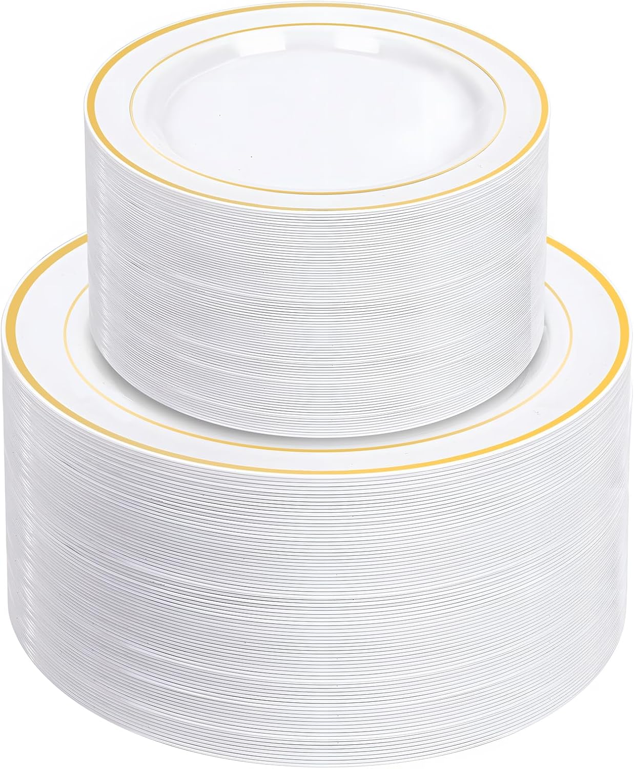 NOCCUR 200PCS Gold Disposable Plates - Heavy Duty for Wedding & Party!