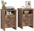 Farmhouse Modern Nightstands with Storage Shelf and Barn Door