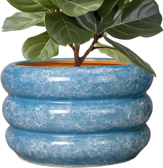 SQOWL Ceramic Plant Pot Indoor with Drainage Hole for Decor