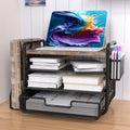 Large Capacity Wooden Desk Organizer - Stay Organized Effortlessly