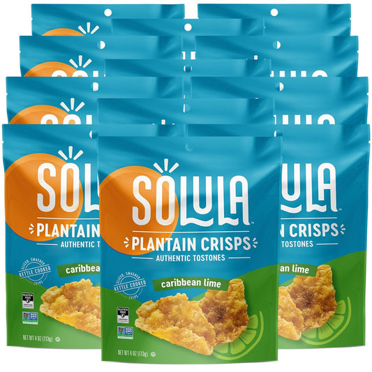 Solula Plantain Crisps Authentic Tostones with Caribbean Lime