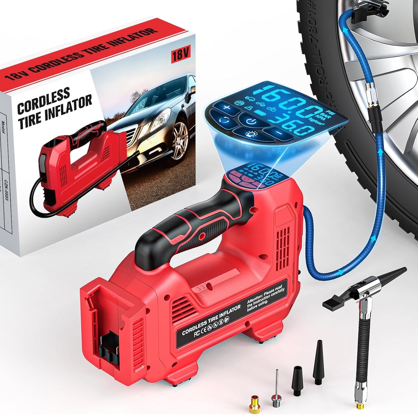 Milwaukee 18V Cordless Tire Inflator - Portable Power!