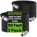 GEARit DMX to DMX Stage Lighting Cable 50 ft 2-Pack - Reliable Signal