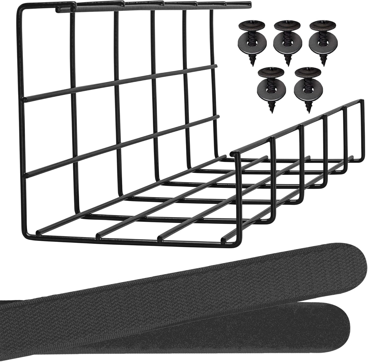 Sturdy Black Cable Organizer Tray by Scandinavian Hub