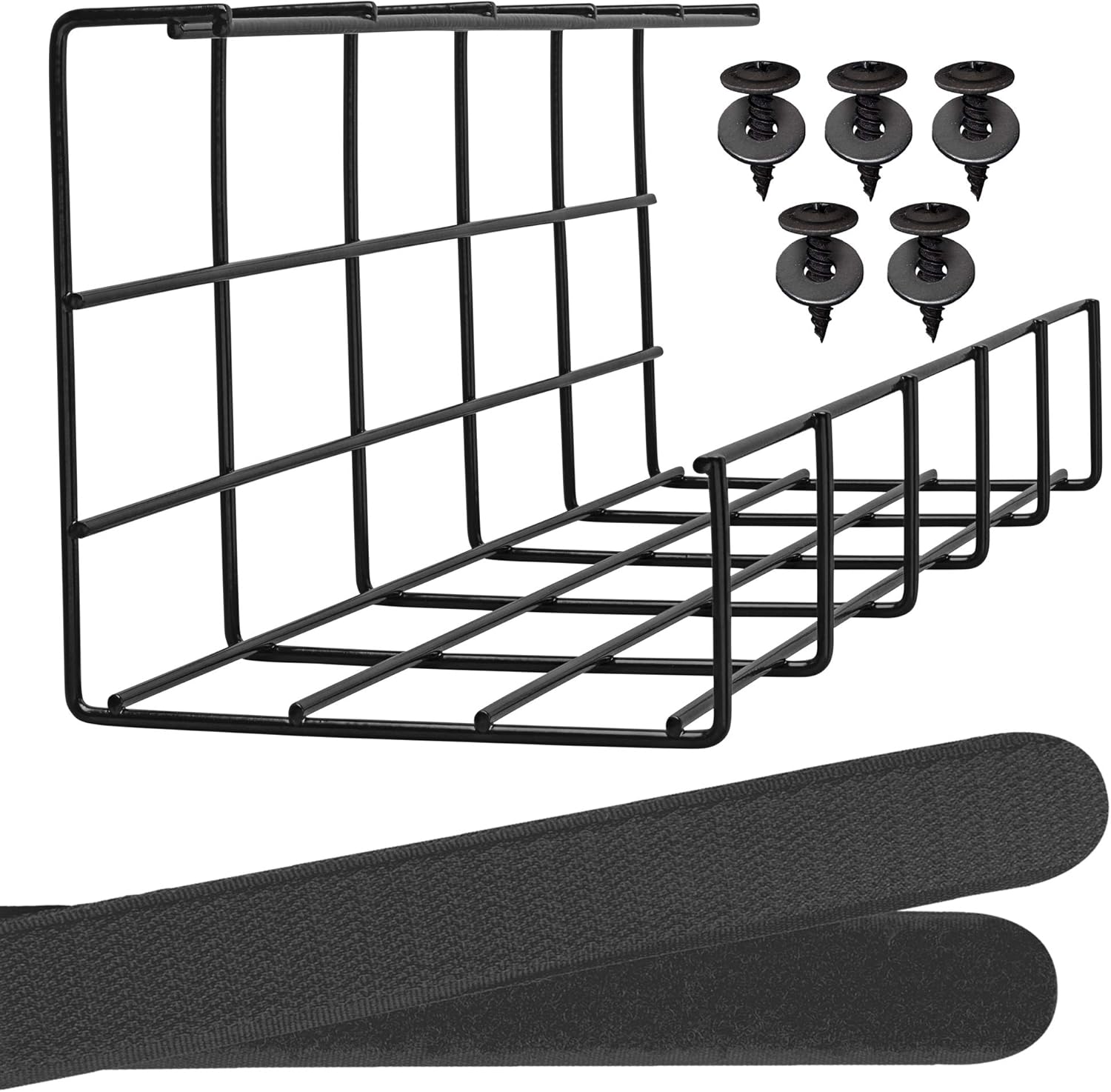 Sturdy Black Cable Organizer Tray by Scandinavian Hub