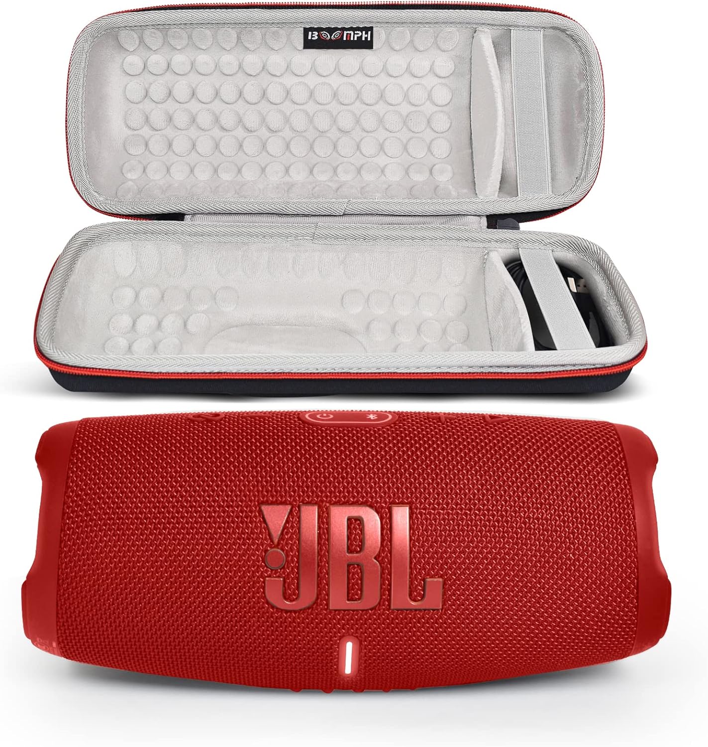 JBL Charge 5 Portable Waterproof Speaker Bundle - Red