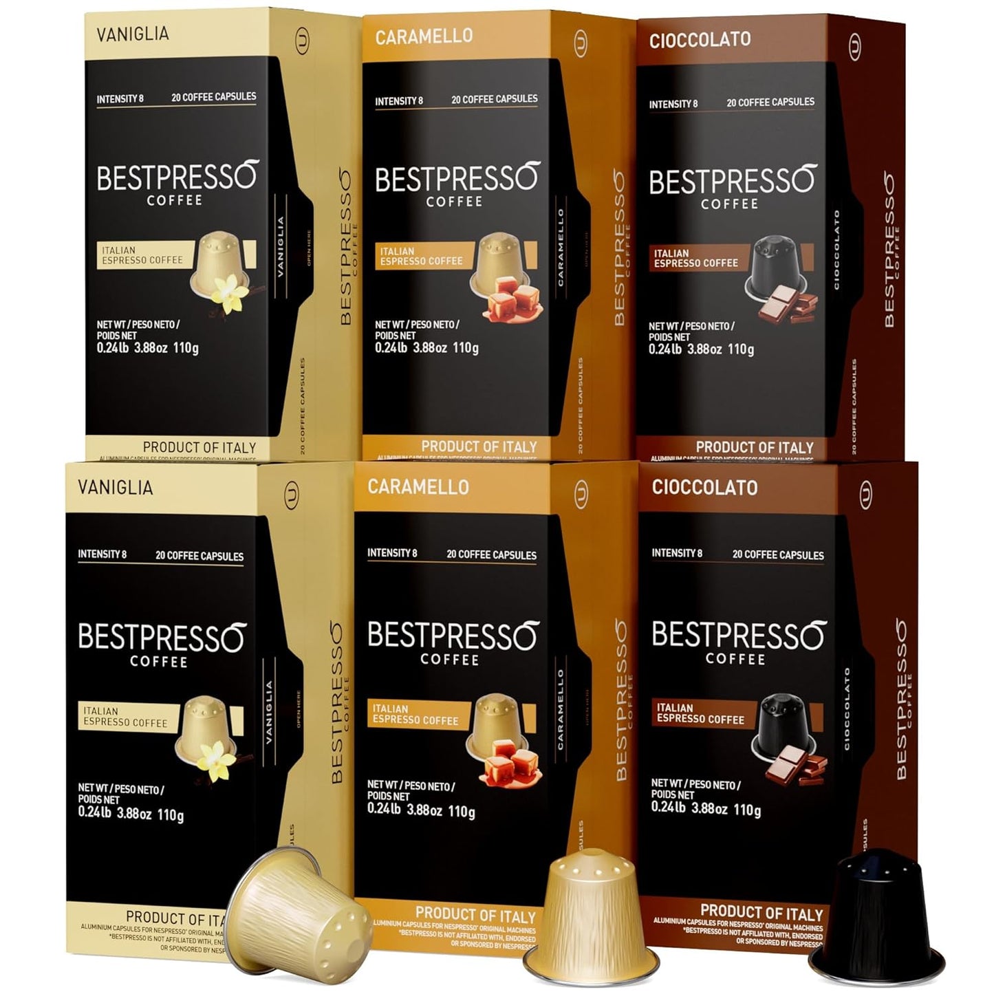 Bestpresso Coffee Pods for Nespresso Original Machines Variety Pack