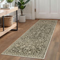 Vintage Washable Runner Rug 2x6 Taupe Brown - Soft Non Slip Runner