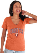 Virginia Tech Women's Tri-Blend V-Neck T-Shirt - Vintage Arch