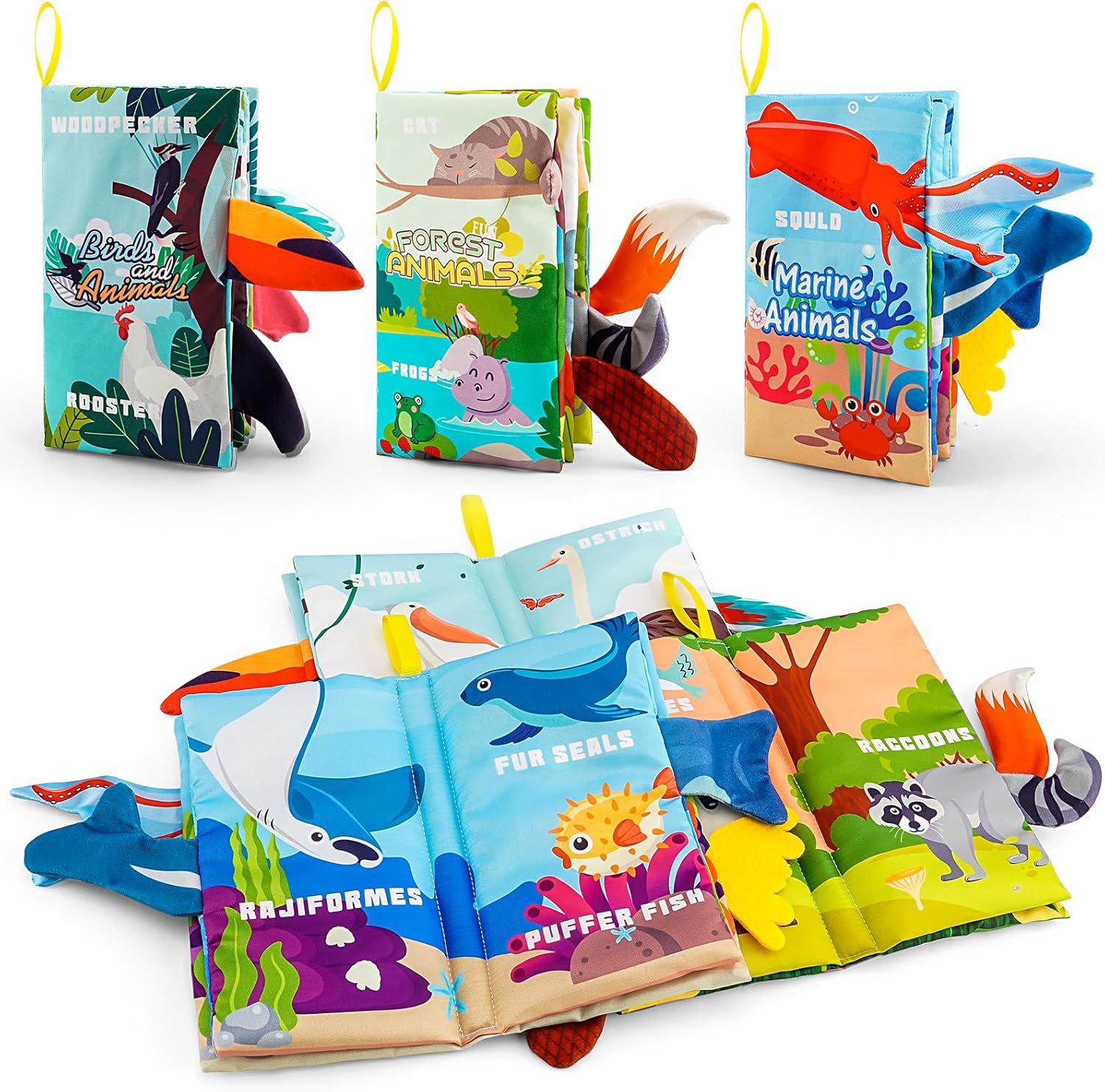 Soft Sensory Bath Books Set for Baby, 0-18 Months