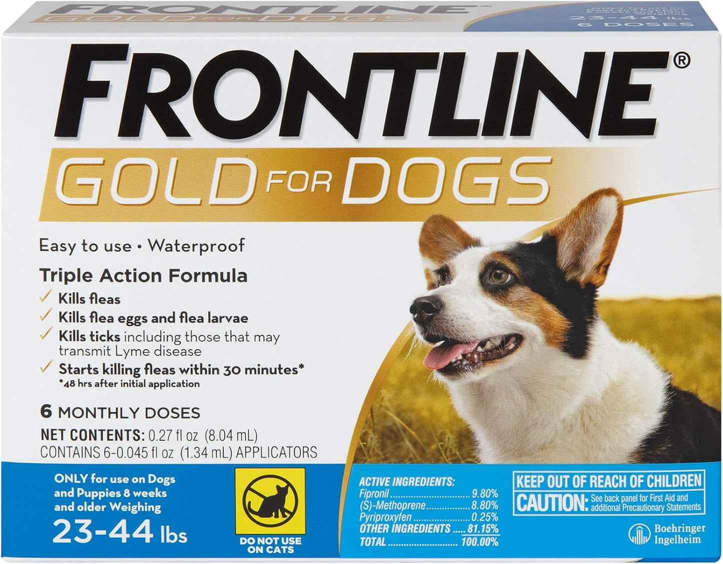 FRONTLINE Gold Flea & Tick Treatment for Medium Dogs 23-44 lbs