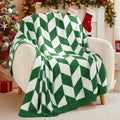 Snuggle Sac Christmas Green Throw Blanket for Couch - Cozy Knit Throw