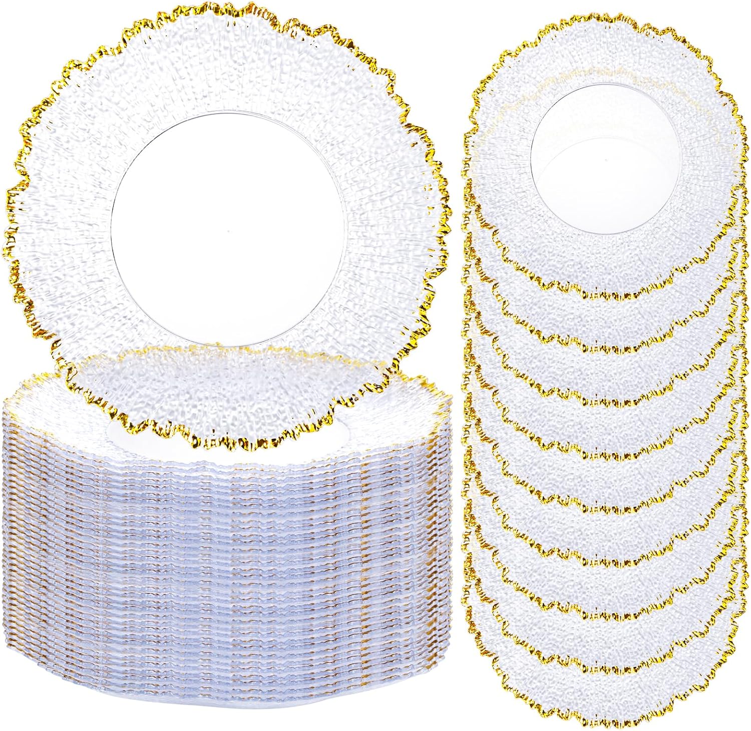 Golden Clear Charger Plates for Elegant Events