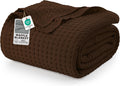 Utopia Bedding Brown 100% Cotton Waffle Blanket Queen - Soft