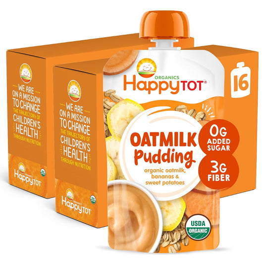 Happy Tot Oat Milk Pudding, Dairy Free Toddler Snack Pouch