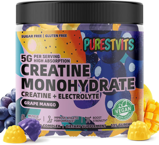 Creatine Monohydrate Gummies for Energy & Muscle Growth Support