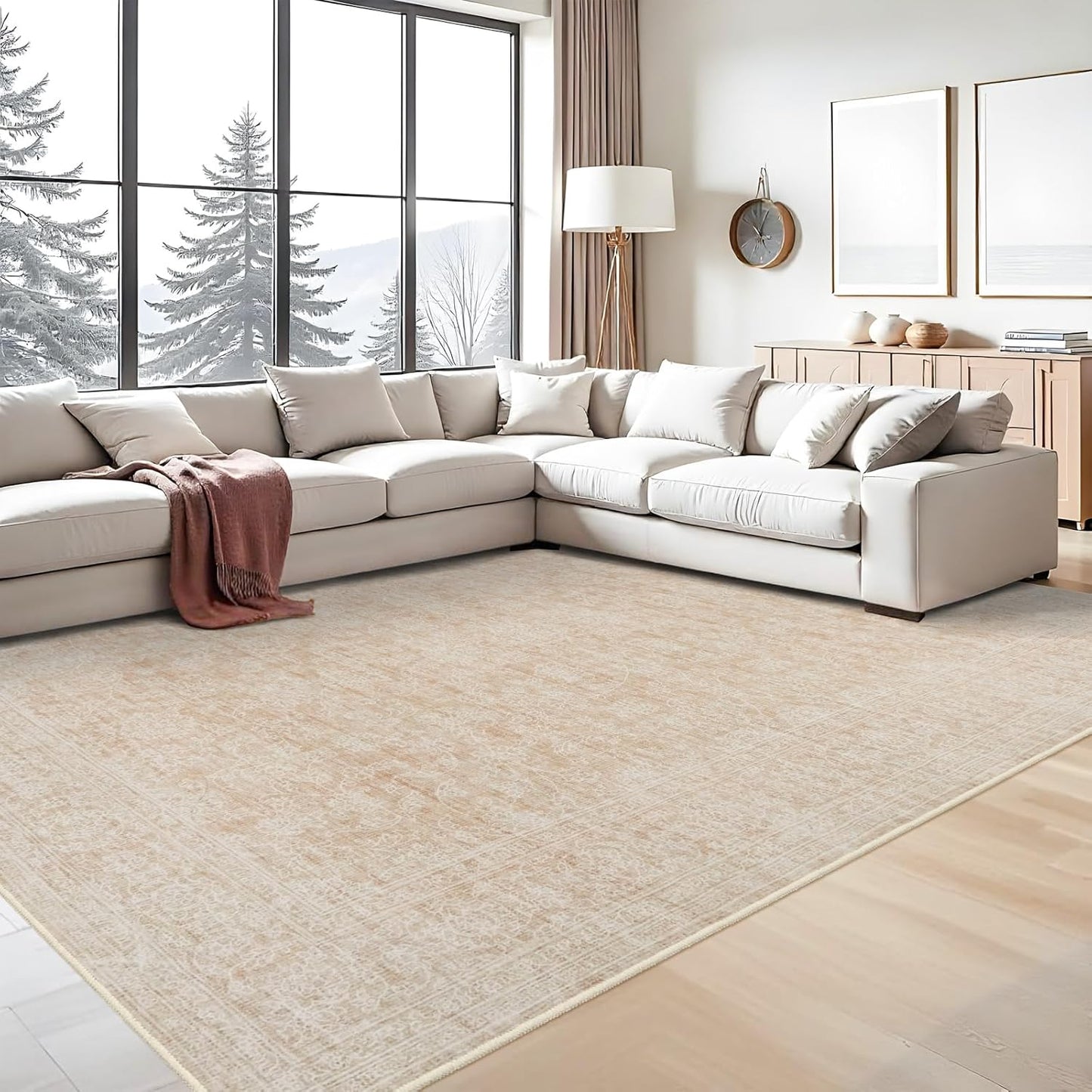 Washable Oriental Area Rug 9x12 for Living Room and Bedroom