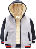 Kids Sherpa Fleece Lined Jacket Hoodie - Warm Zip Sweatshirt