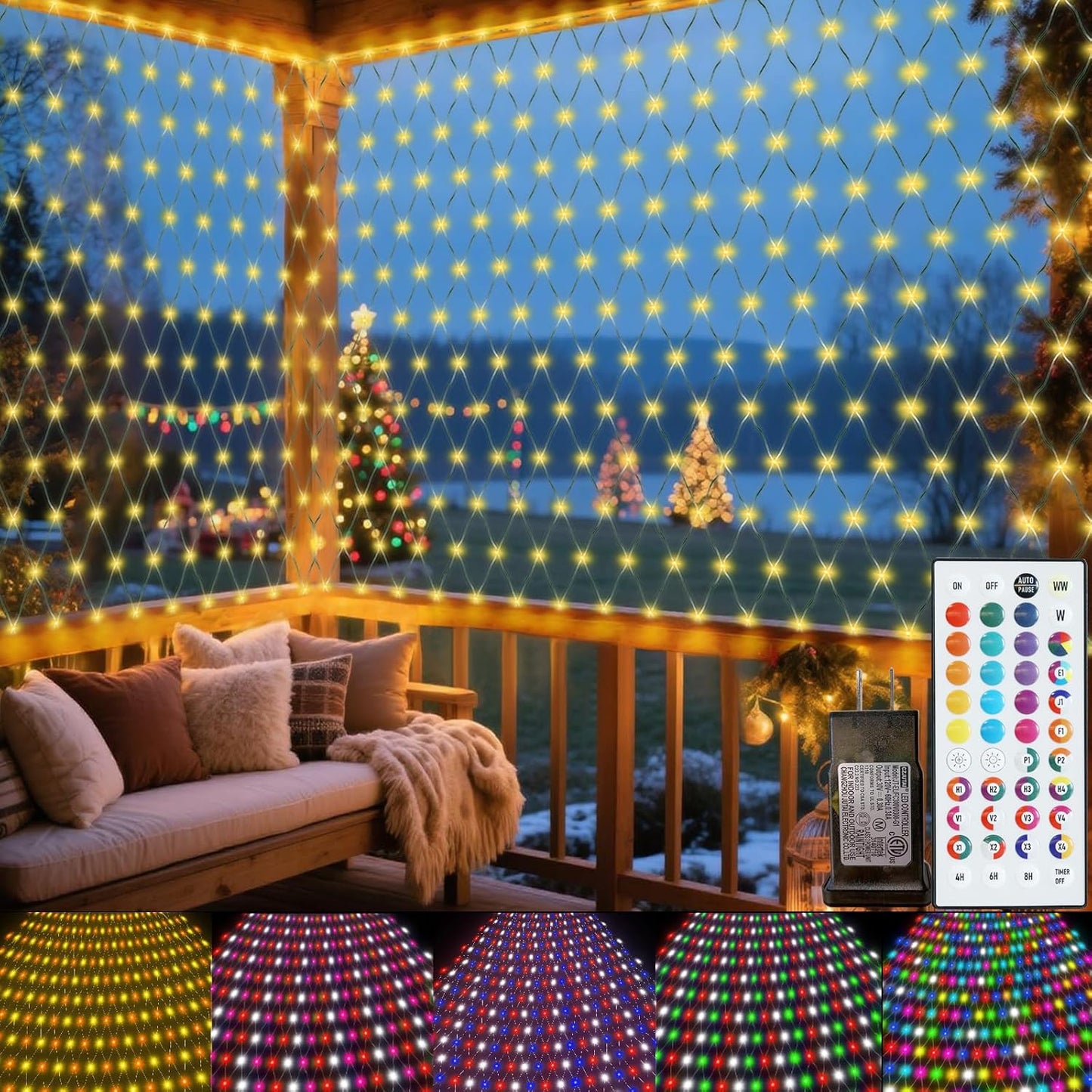 RGB Christmas Net Lights for Outdoor Decor and Holiday Fun