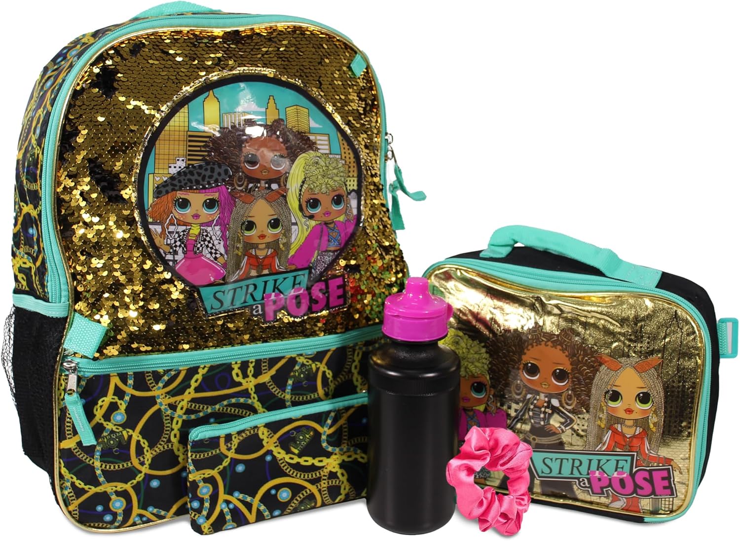 L.O.L. Surprise 5 Piece Backpack Set for Girls with Glitter