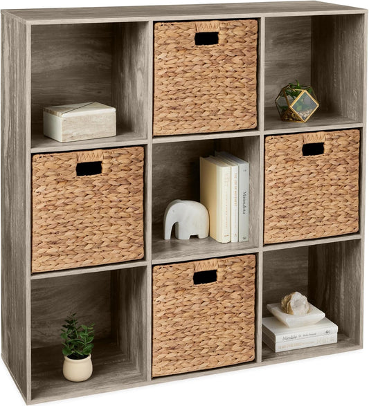 9-Cube Storage Organizer with Customizable Back Panels for Home