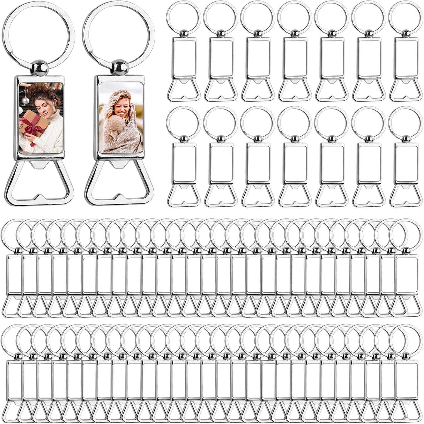 Sublimation Blanks Keychains Metal Bottle Opener for Custom Gifts