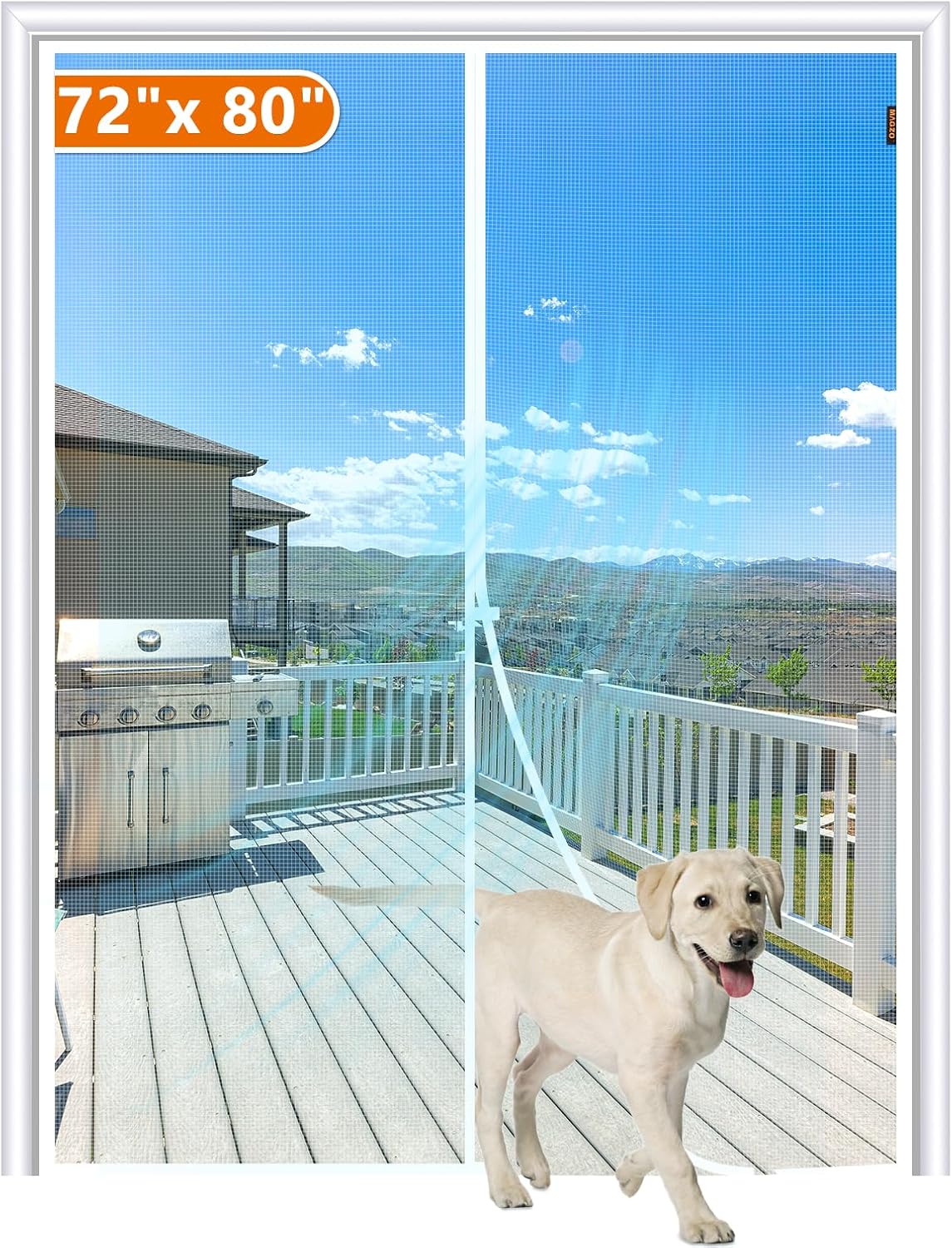 MAGZO Magnetic Screen Door for 72 x 80 Inch Door Sizes