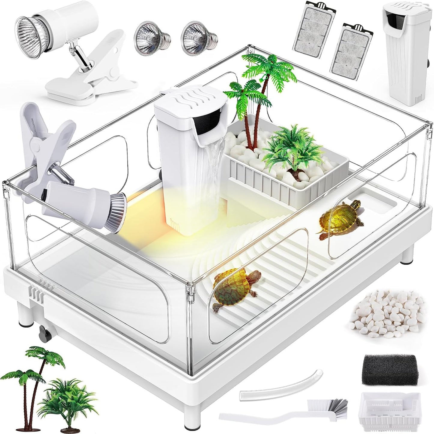 Small Turtle Tank Kit with Light and Filter for Reptiles