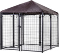 Outdoor Dog Kennel 4.6ft x 4.6ft x 5ft Covered Run - Secure Outdoor