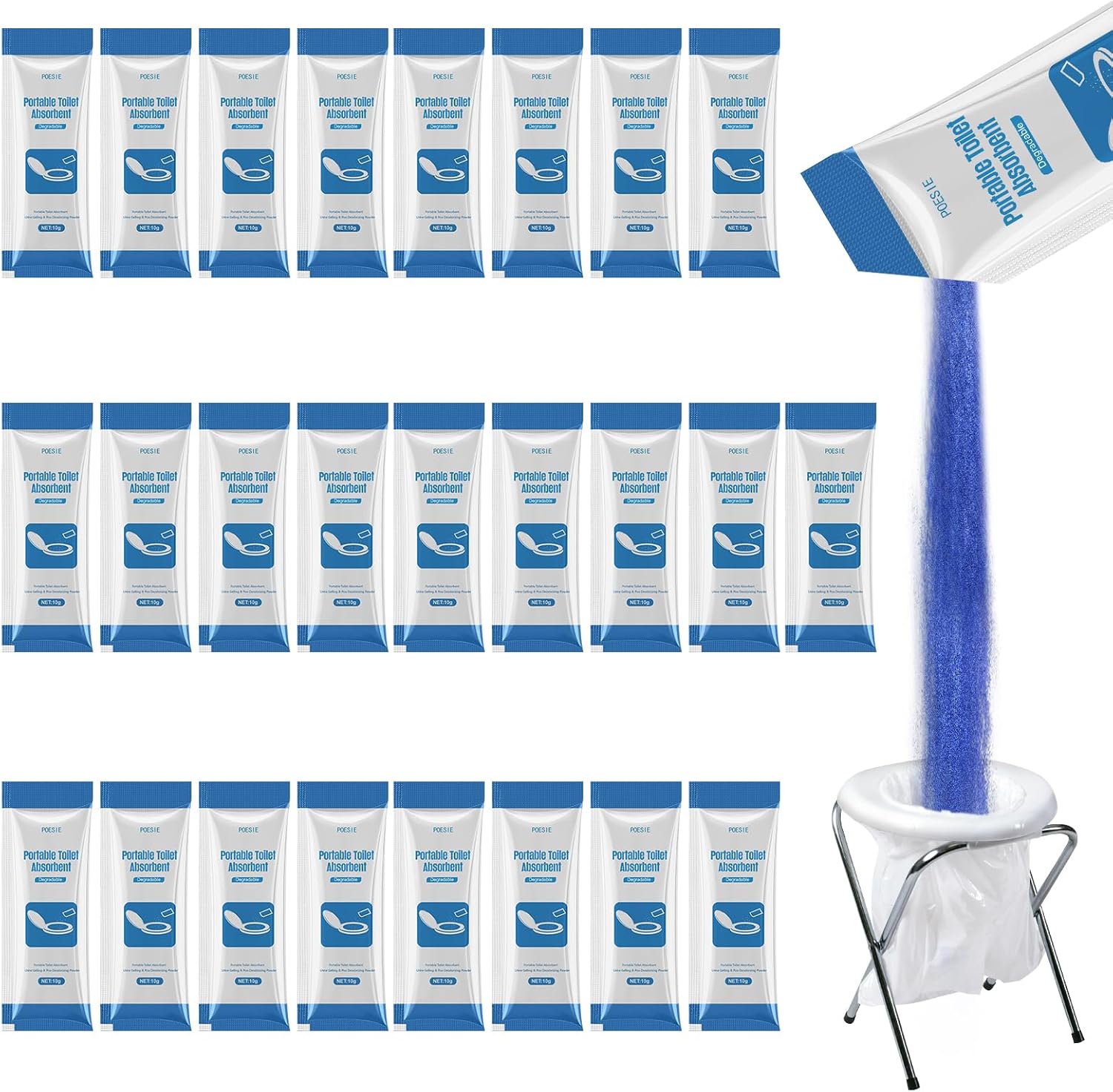Portable Toilet Absorbent Gel - Poesie 25/50 Packets