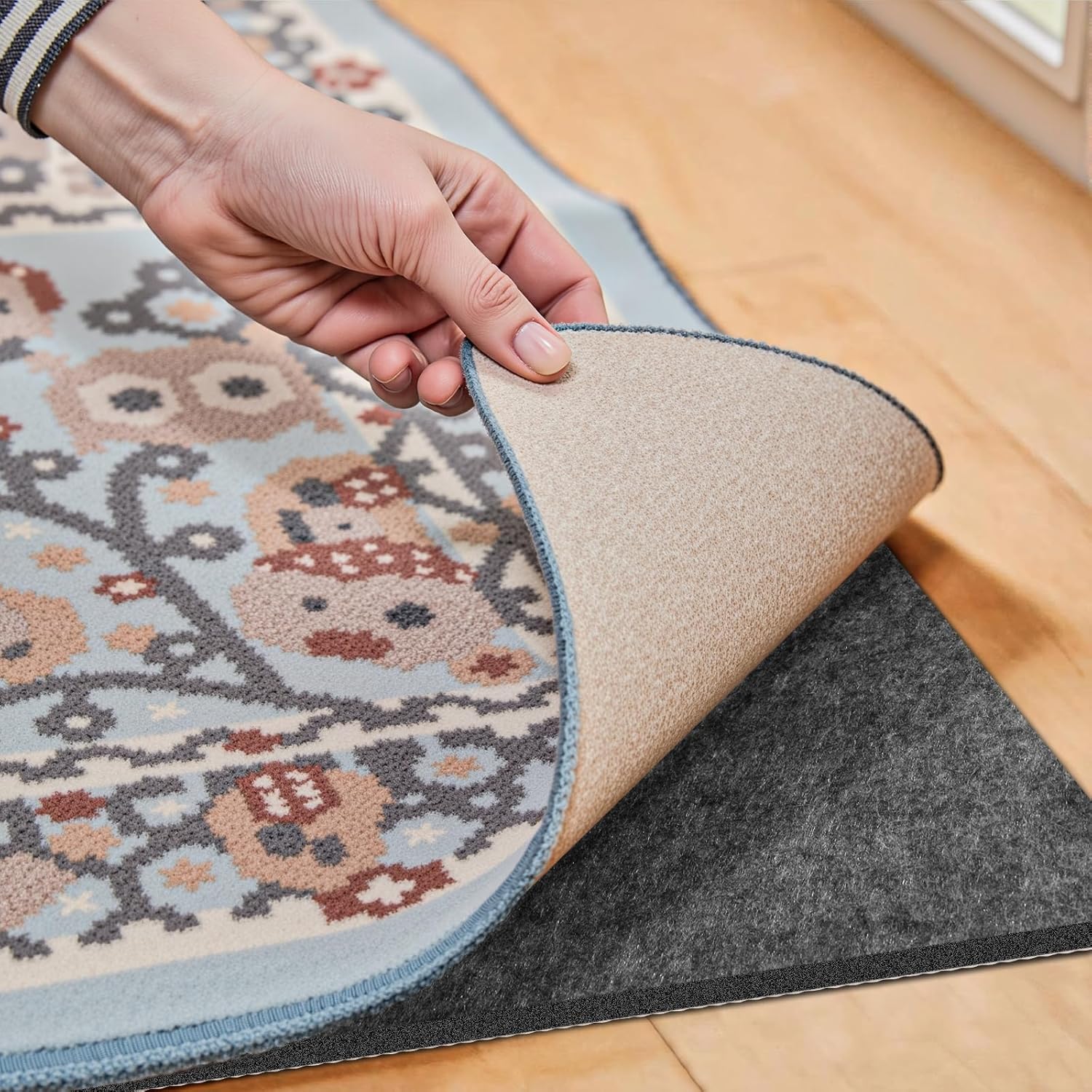 Waterproof Rug Pad for 6x9 ft Area Rugs - Non Slip & Thick