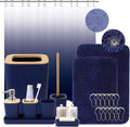 Bathroom Accessory Set with Shower Curtain and Rugs - Complete Bath
