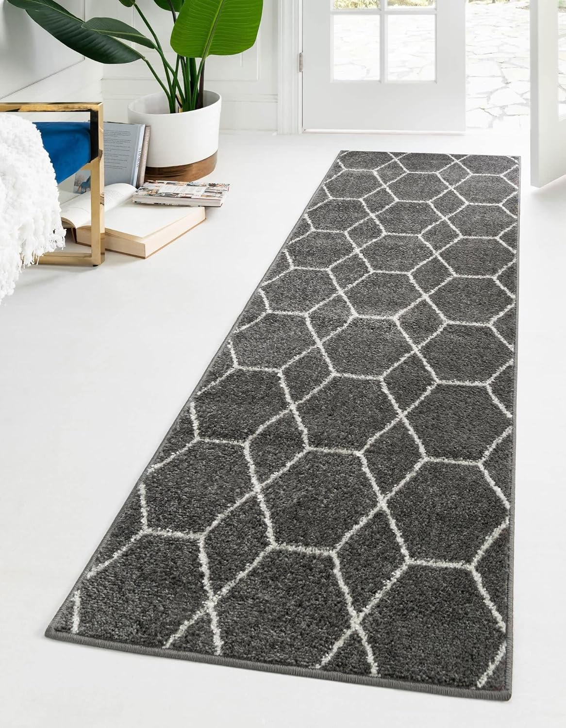 Unique Loom Trellis Frieze Collection Area Rug - Geometric Runner
