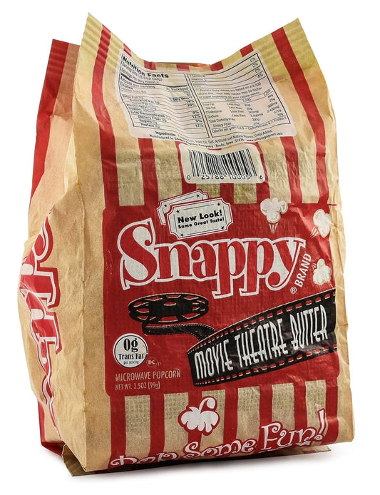 Snappy Movie Theater Butter Microwave Popcorn, 48 Pack for Home