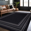 Modern Bordered Non Slip Indoor Rug 5 x 7 - Easy Care, Stain Resistant
