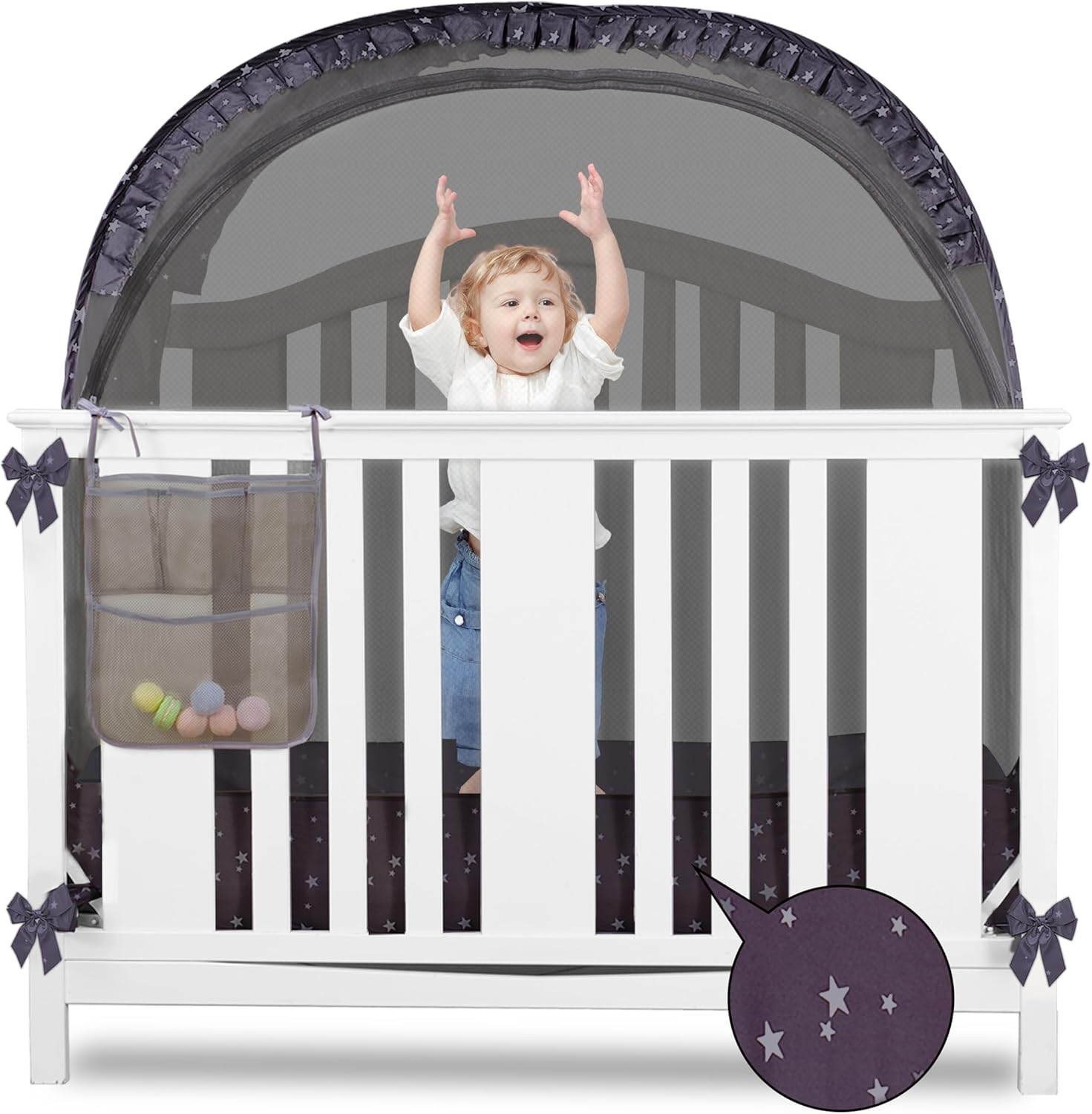 Safety Pop-Up Crib Net by VEIZXUN
