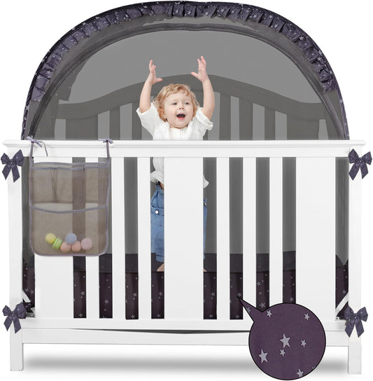 Safety Pop-Up Crib Net by VEIZXUN