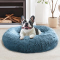 31in Calming Donut Dog Bed - Medium Fluffy Faux Fur Cuddler