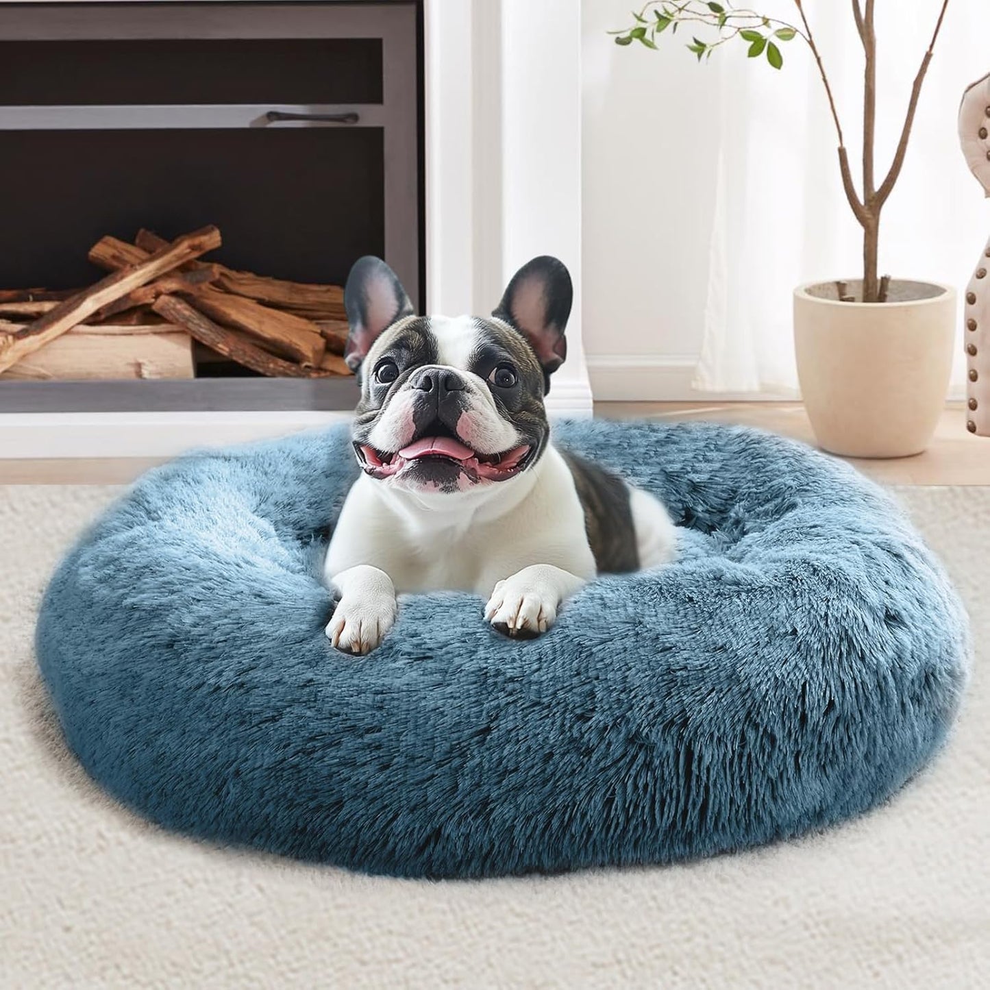 JOLLYVOGUE Medium Calming Dog Bed for Cozy Comfort and Support