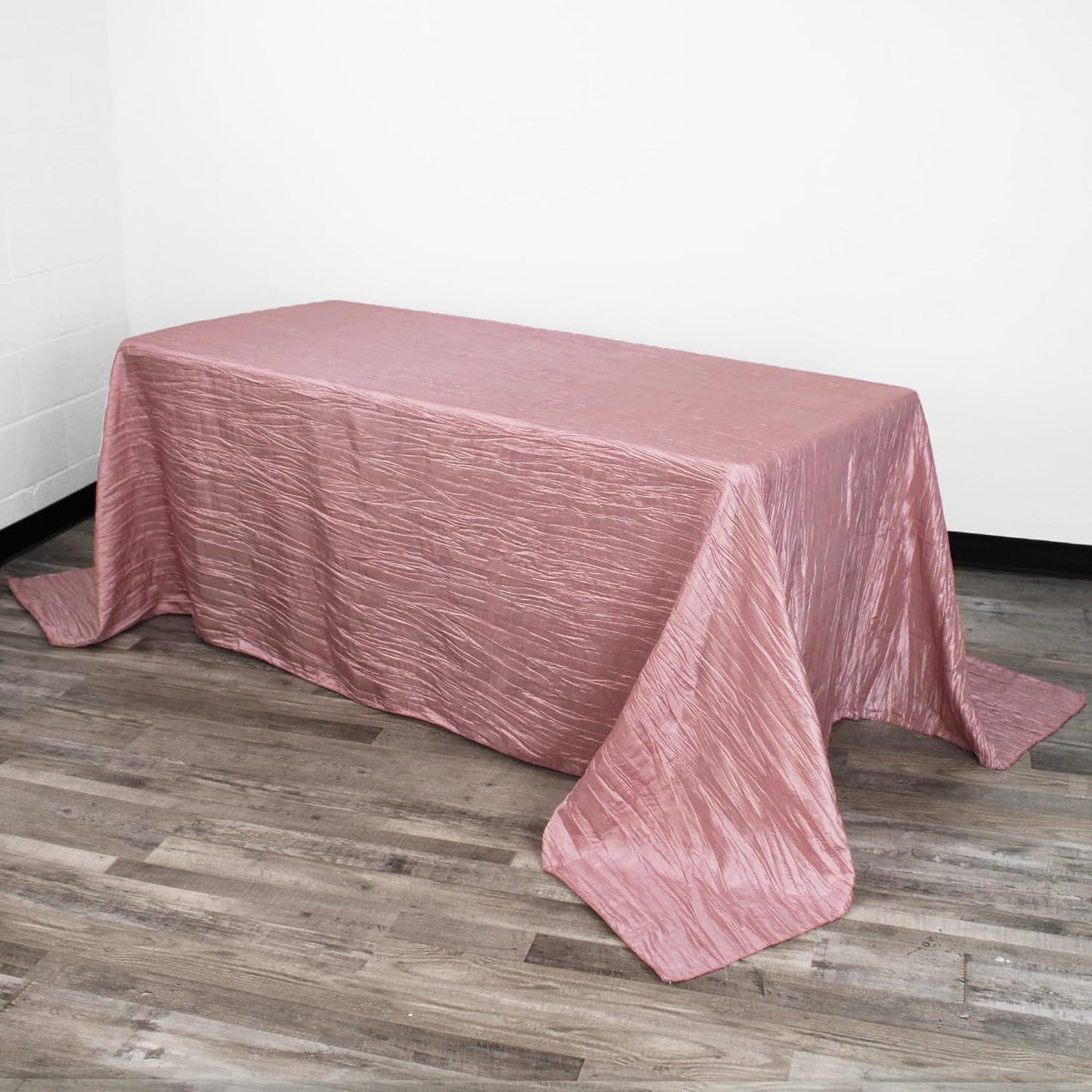 90 x 132 inch Crinkle Taffeta Tablecloth for Elegant Events