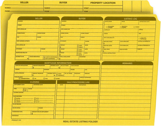 Real Estate Listing Folder with Checklist and Color-Coded Dots