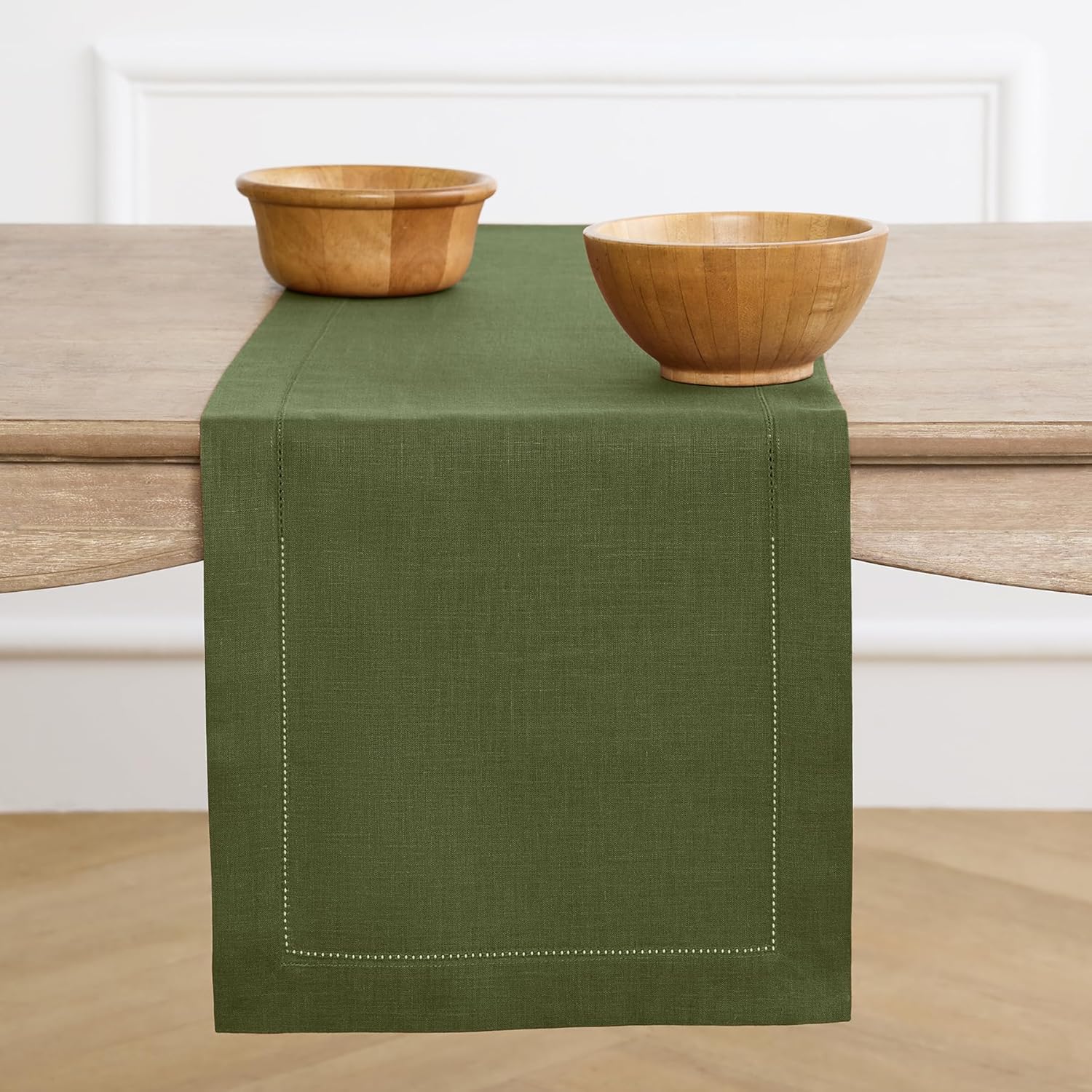 Elegant Olive Table Runner 14 x 108 Inches for Fall Decor