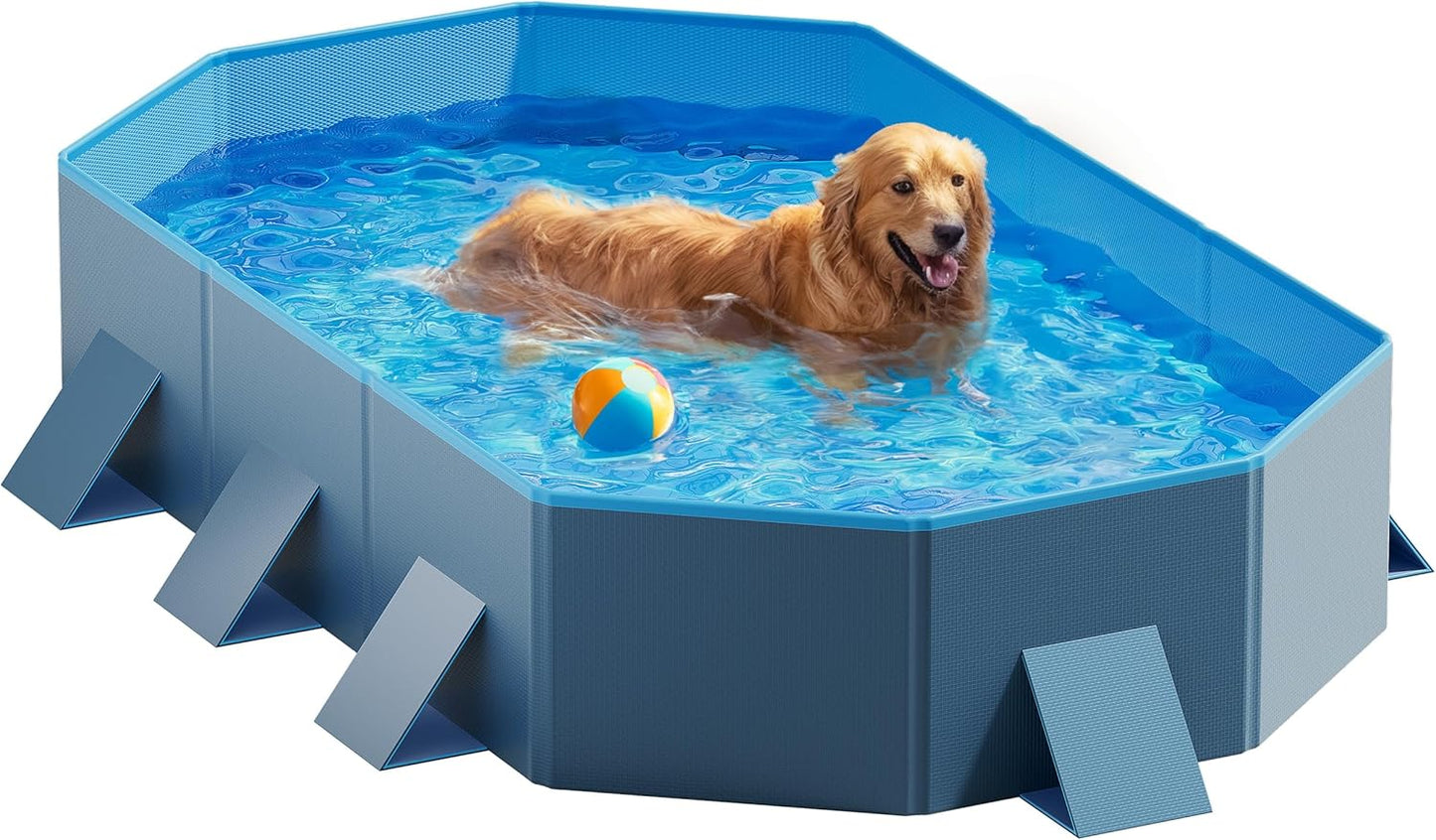 Peteast Foldable Dog Pool: Durable Extra Large Pet Bathtub