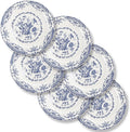 Dinner Plates Ceramic Set of 6, 10.5 in Blue Rose - Elegant Everyday