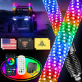 2FT Fat Whip Lights for UTV ATV - Brighter Spiral RGB Whips