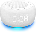 White Sound Machine & Alarm Clock 2-in-1 - Dimmable Clock Face