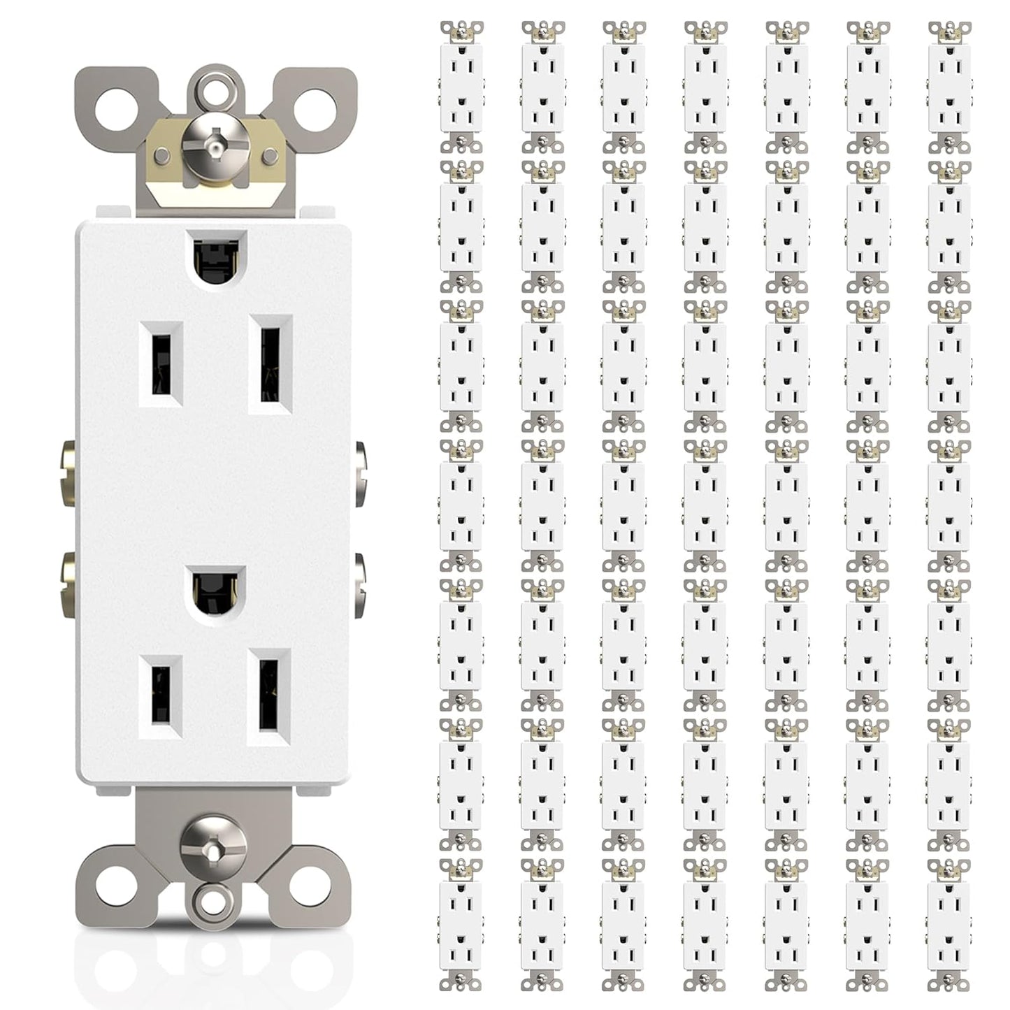 ThunderWay Matte White Decorator Receptacle for Modern Spaces